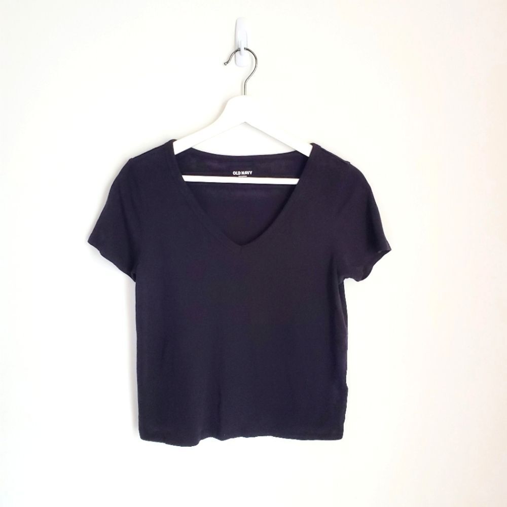 Old Navy Black V-Neck Short Sleeve Tee Size SP